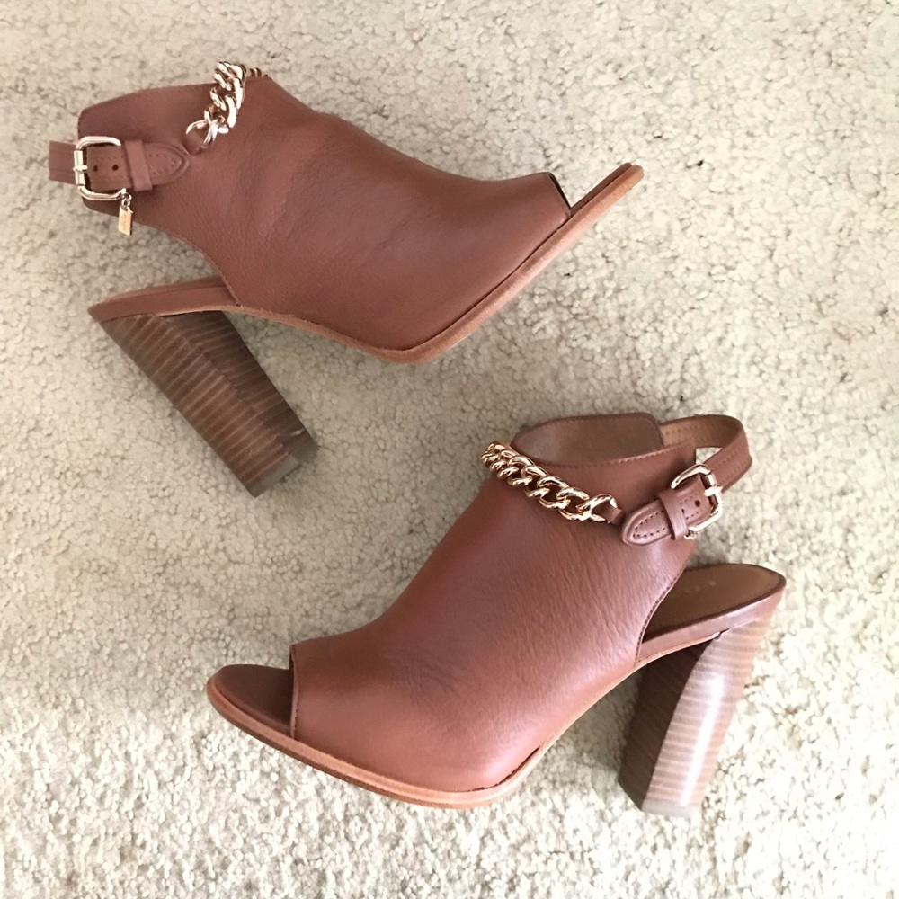 Coach Leanna Leather Block Heels